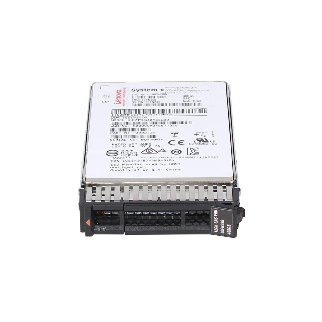 View Lenovo 00FN389 400GB SAS Solid State Drive information