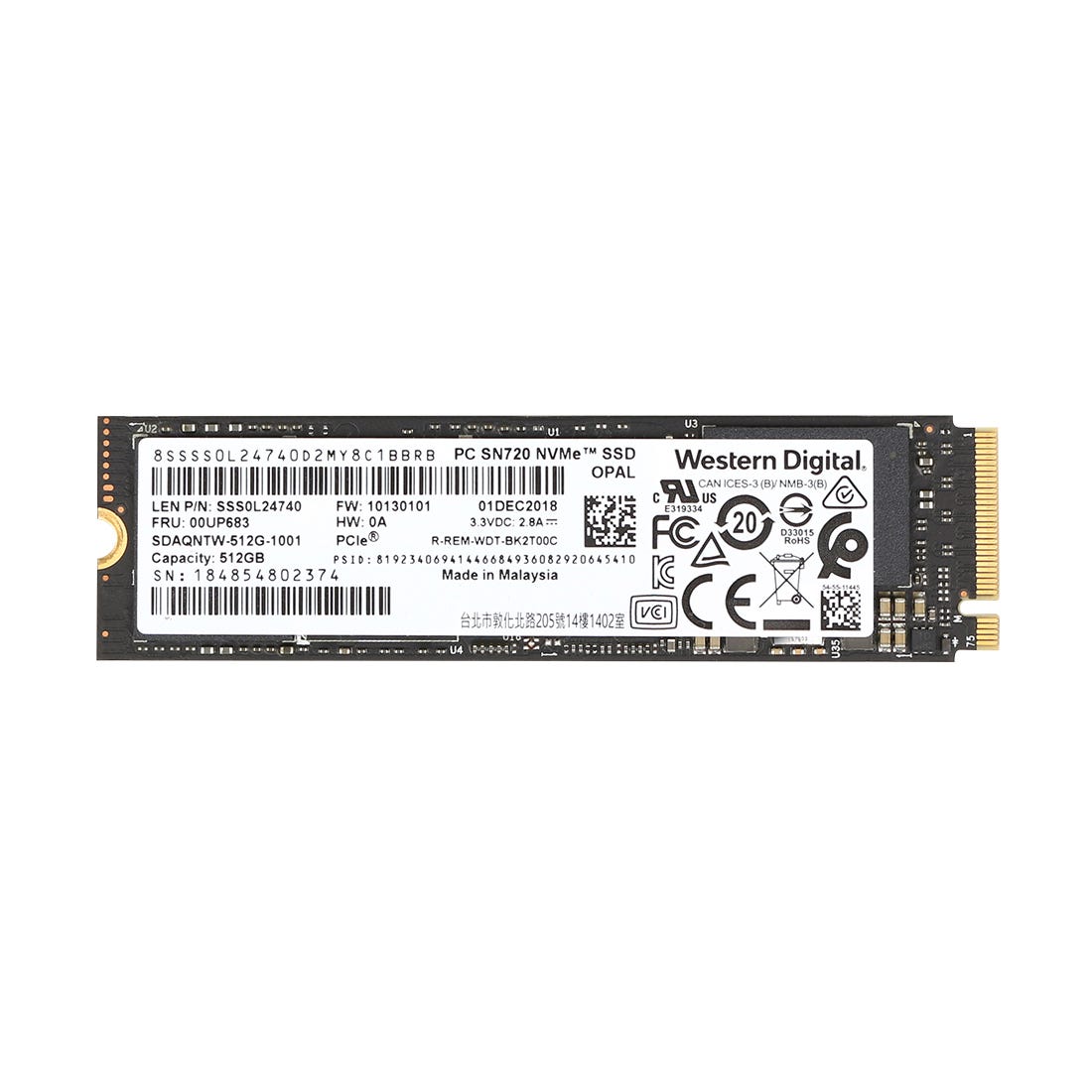 View LENOVO 00UP683 512GB Solid State Drive M2 2280 NVMe PCIe SSD information