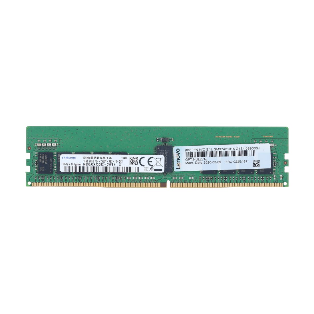 View Lenovo 16GB 1x16GB PC423400YR 2Rx8 Server Memory information