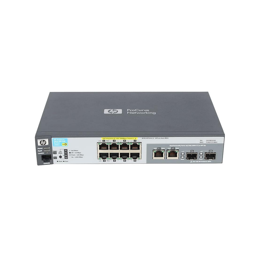 View HP J956261001 ProCurve 29158GPoE Switch information