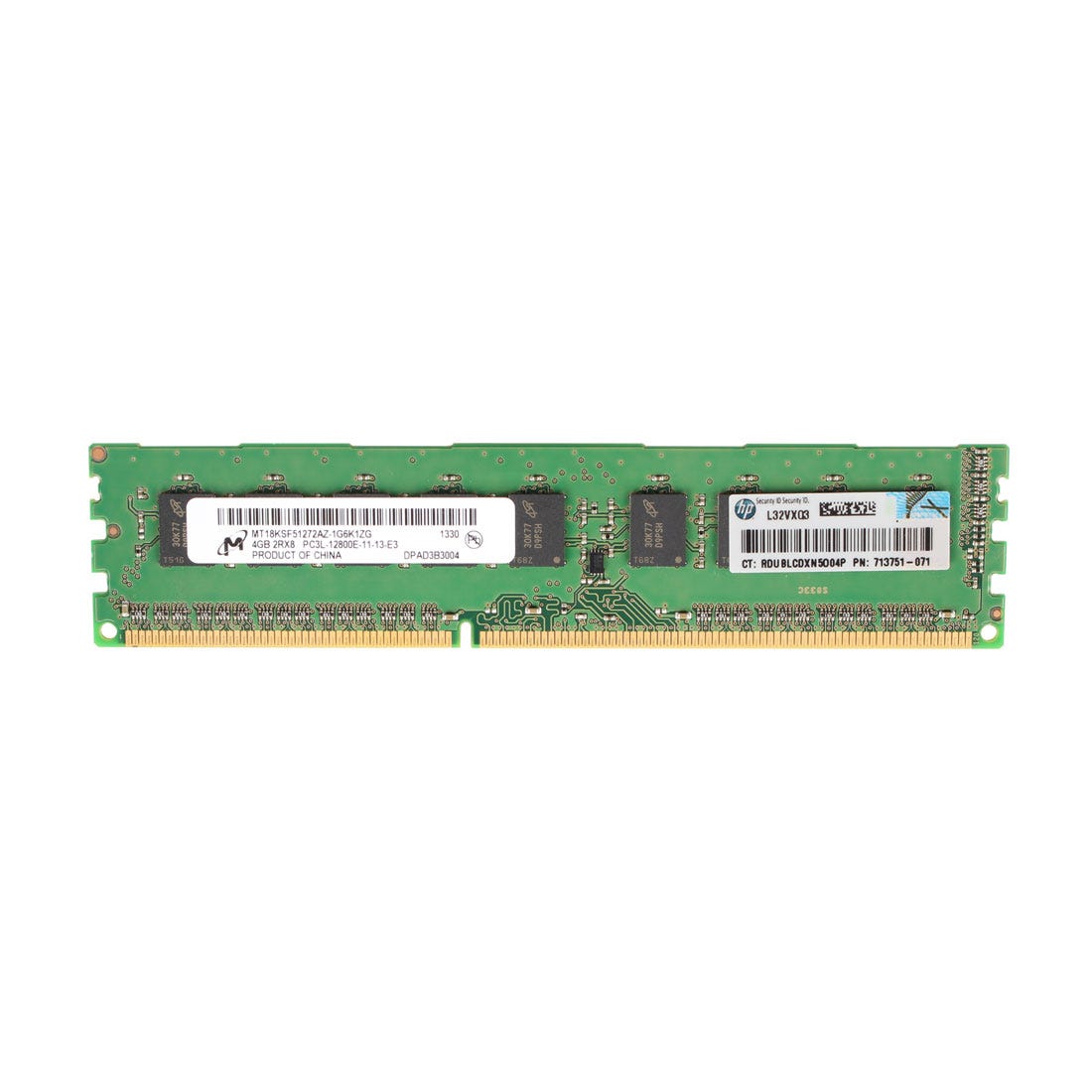 View HP 4GB 715280001 PC3L12800E 2Rx8 Server Memory information