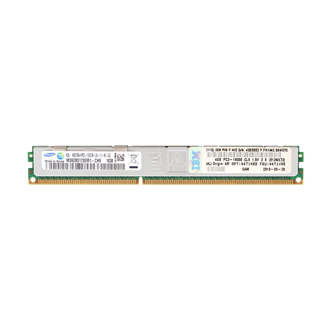 View IBM 4GB 1x4GB PC310600R 2Rx4 Server Memory information