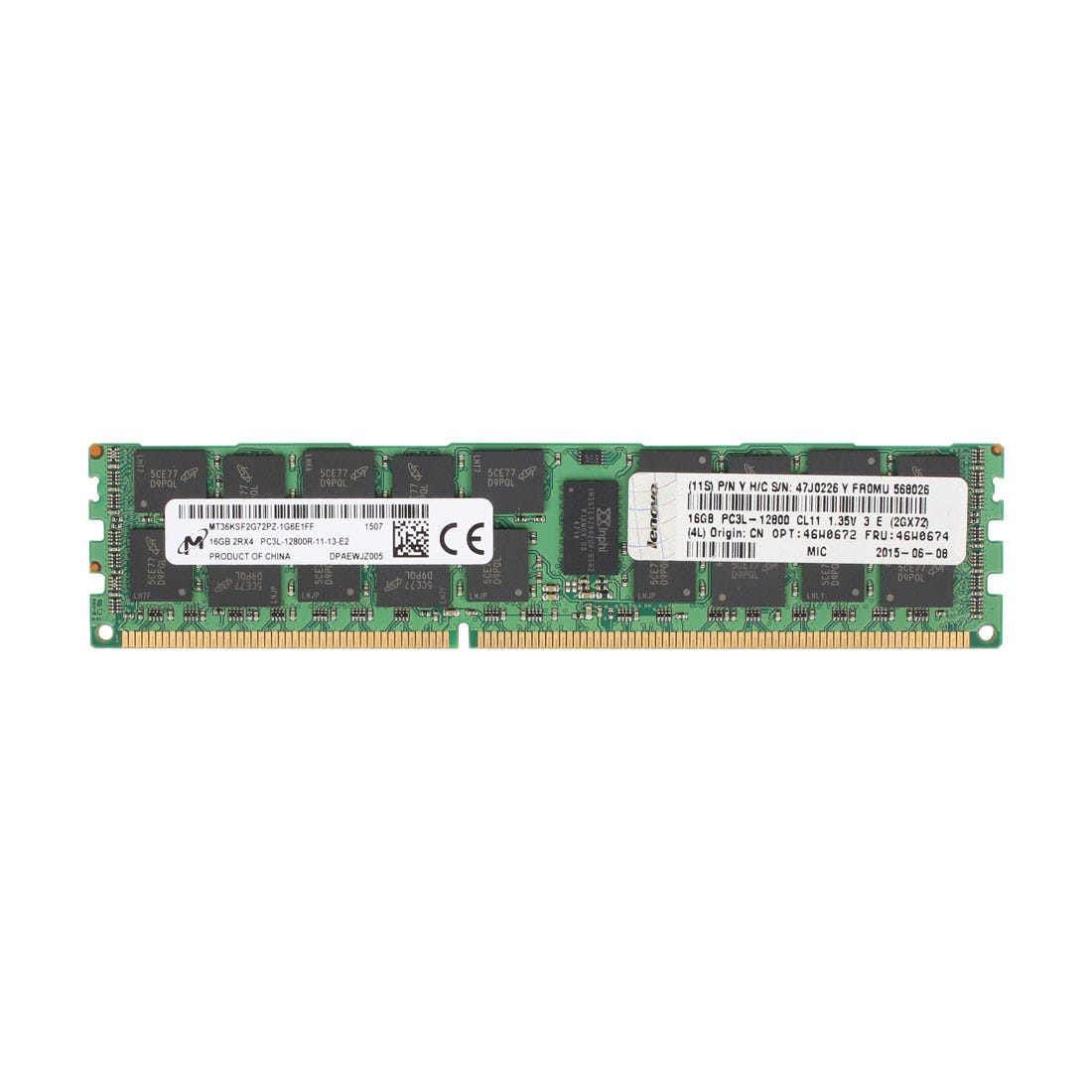 View Lenovo 16GB 1x16GB PC3L12800R 2Rx4 Server Memory information