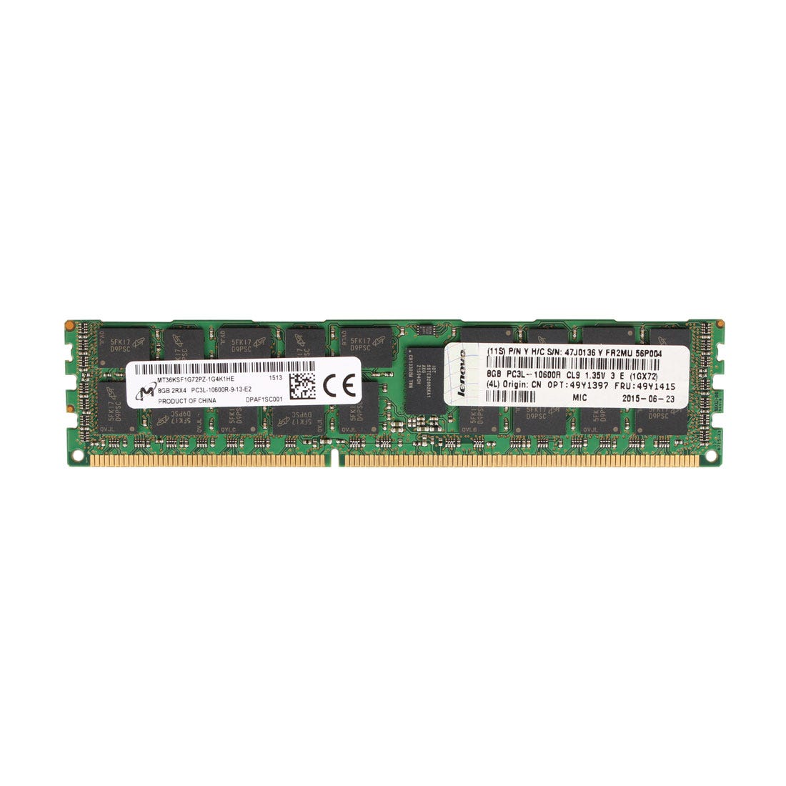 View Lenovo 8GB 1x8GB PC3L10600 2Rx4 Server Memory information