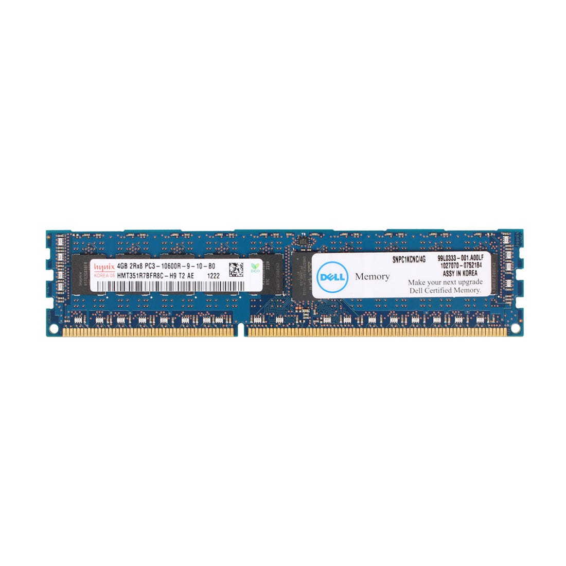 View Dell 4GB 1x4GB PC310600R 2Rx8 Server Memory information