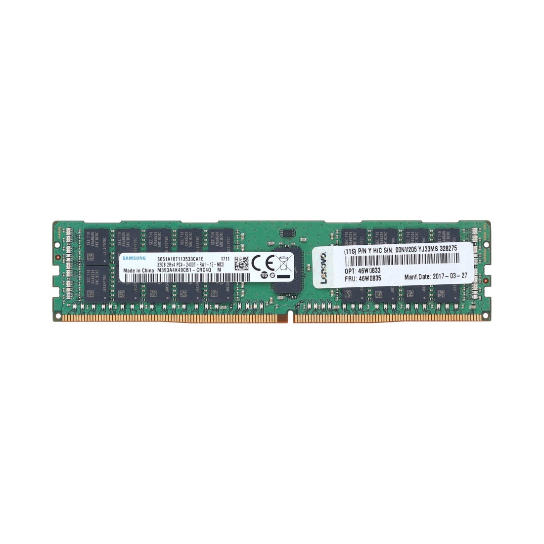 View Lenovo 32GB 46W0833 PC419200 2Rx4 Server Memory information