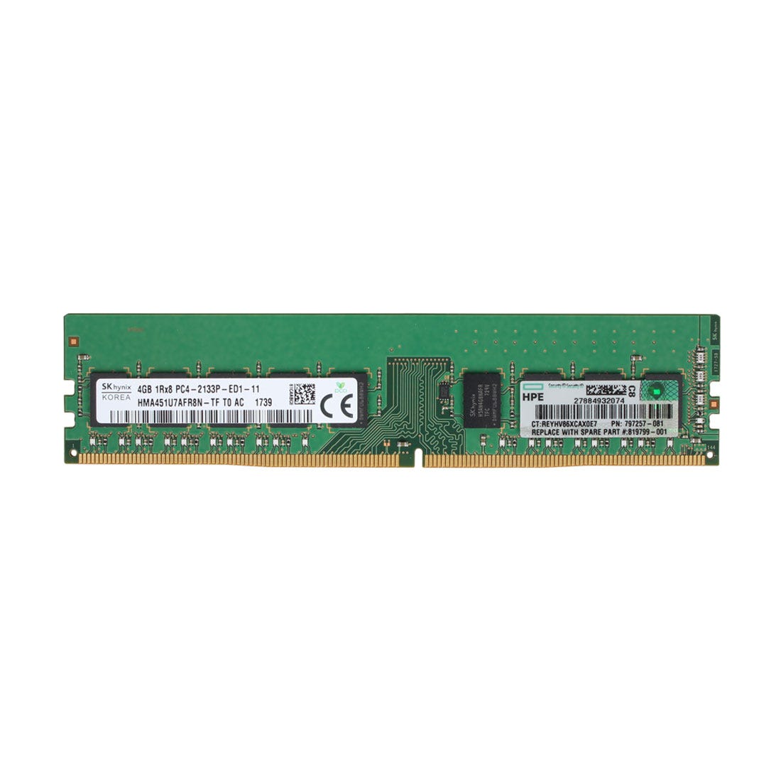 View HP 4GB 819799001 PC417000PE 1Rx8 Server Memory information