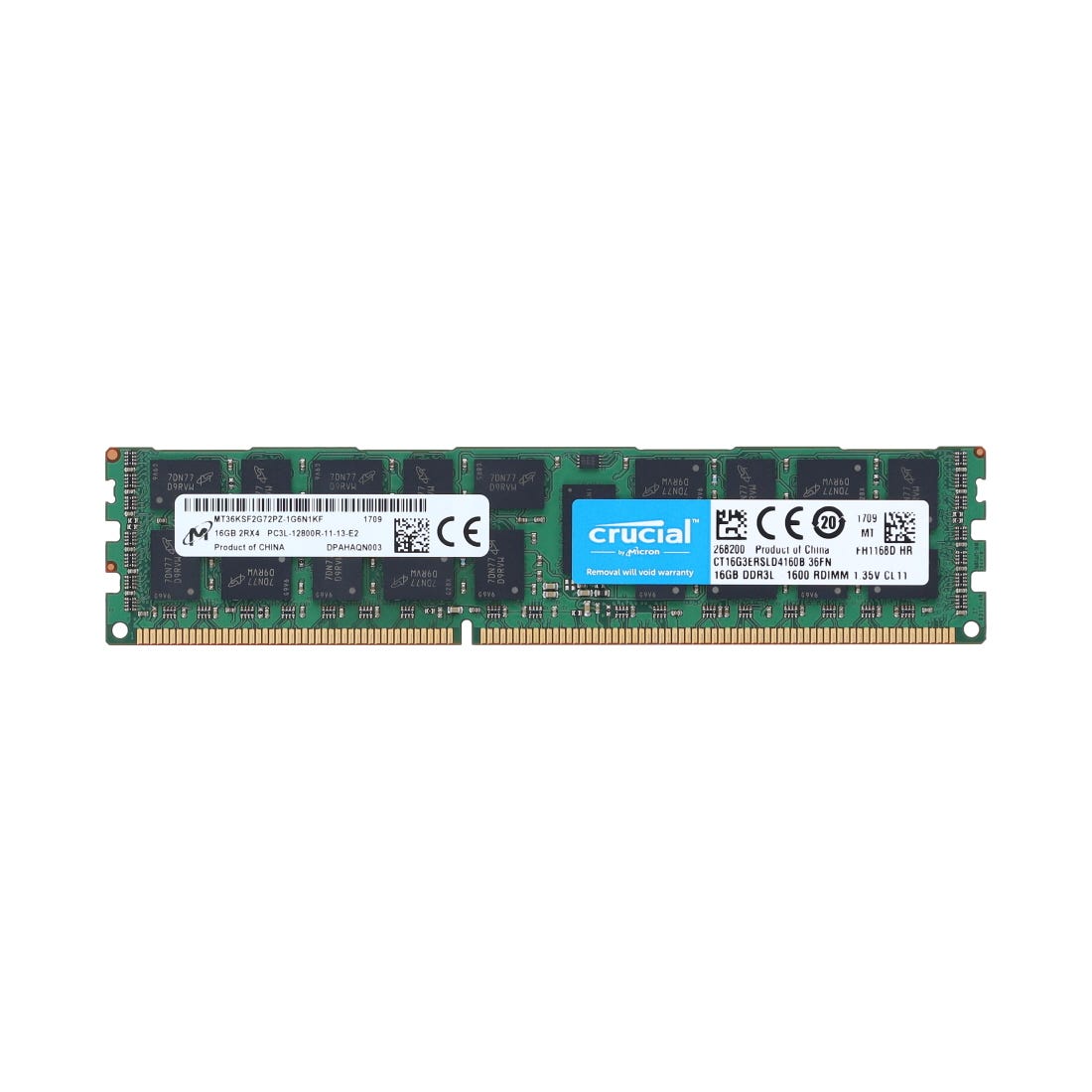 View Crucial 16GB 1x16GB PC3L12800R 2Rx4 Server Memory information