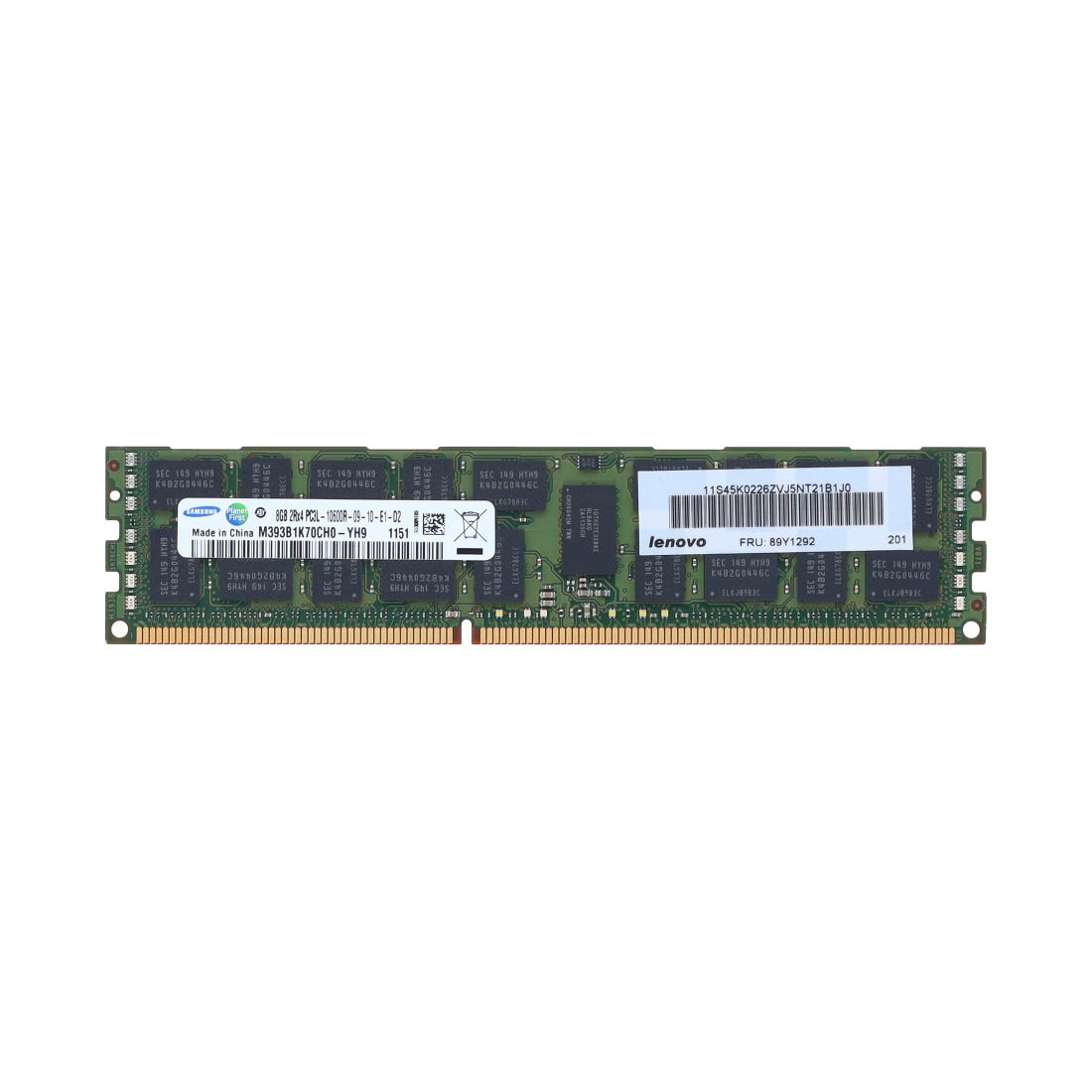 View Lenovo 8GB 1x8GB PC3L10600R 2Rx4 Server Memory information