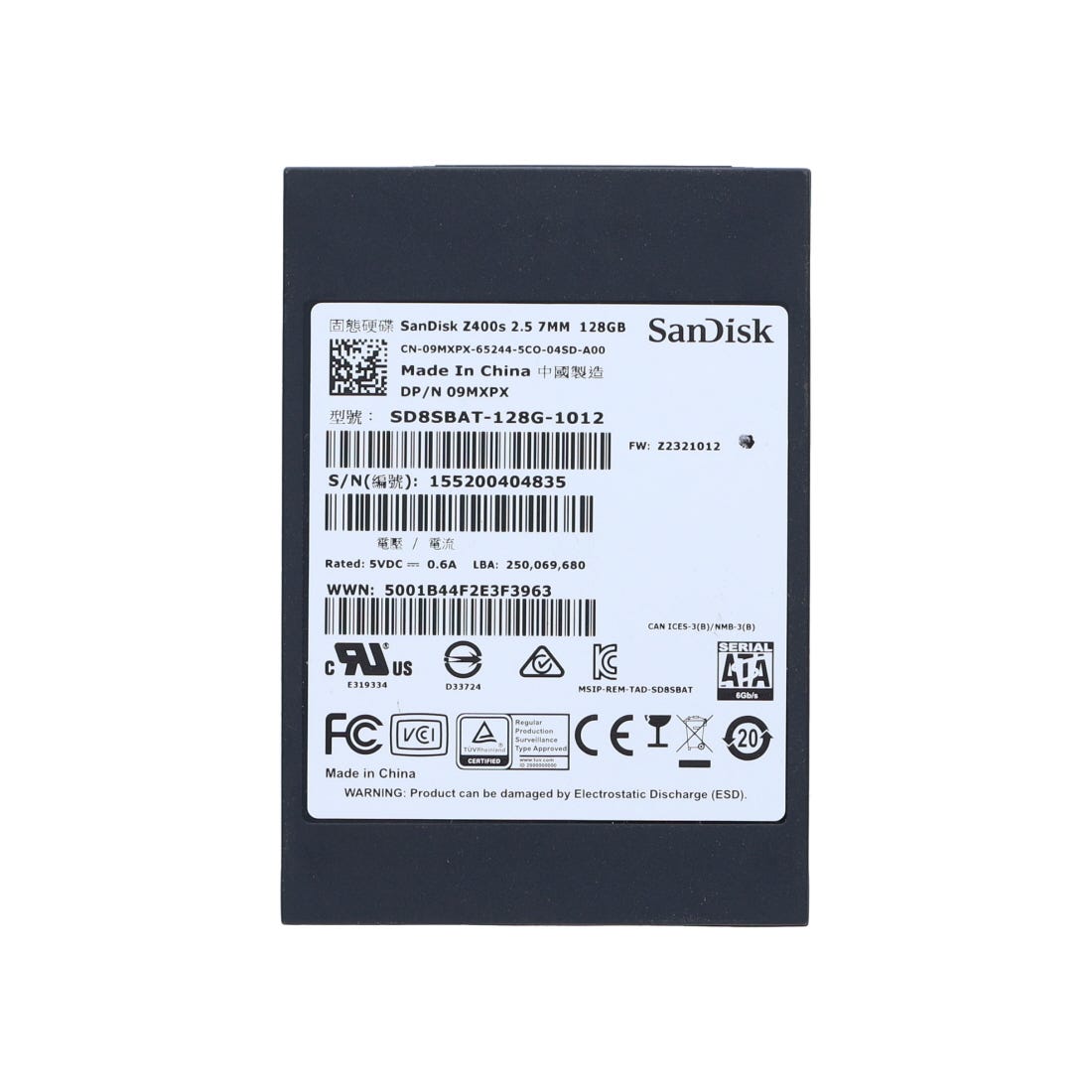 View Dell 9MXPX Solid State Drive 128GB 25inch SATA 6Gbps SSD information