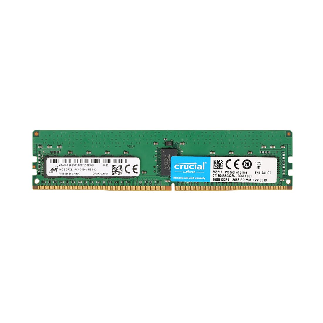 View Crucial 16GB DDR4 2666MHz PC421300VR 2Rx8 Server Memory information