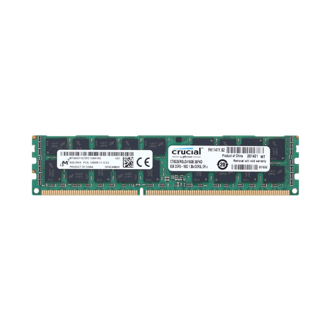 View Crucial 8GB 1x8GB PC3L12800R 2Rx4 Server Memory information