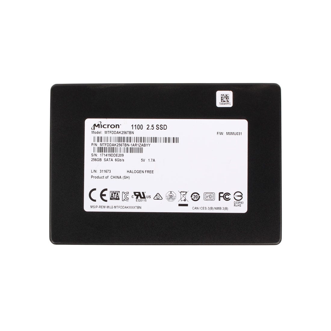 View Micron MTFDDAK256TBN 1100 256GB SATA Solid State Drive25INCH SATA SSD information