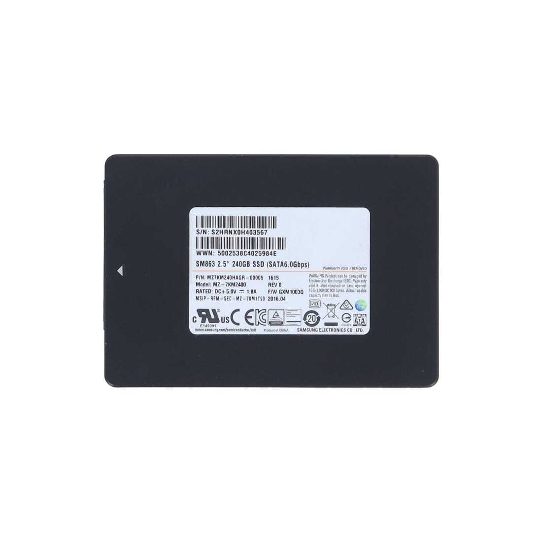 Samsung Solid State Drive 240GB 2.5inch SATA 6Gbps SSD Techbuyer