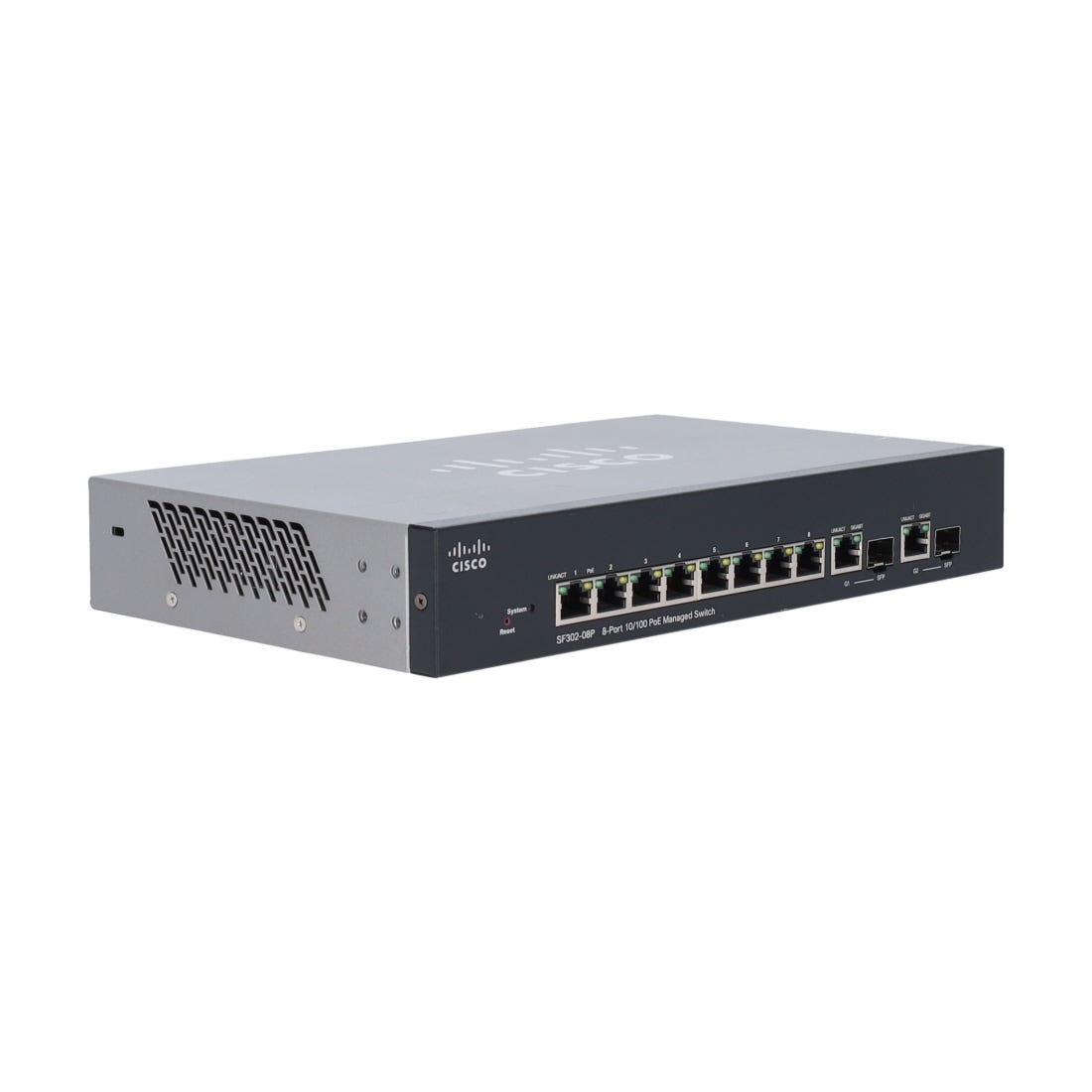 View Cisco SF30208P SF302 8 Port PoE 10100 Managed Switch information