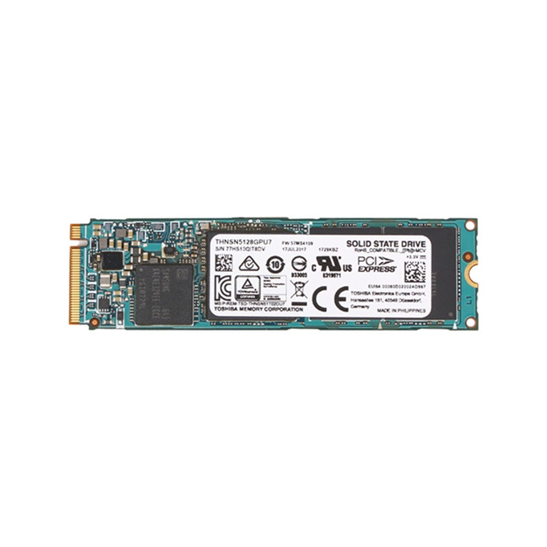 View Toshiba THNSN5128GPU7 XG3 128GB M2 NVME Solid State Drive information