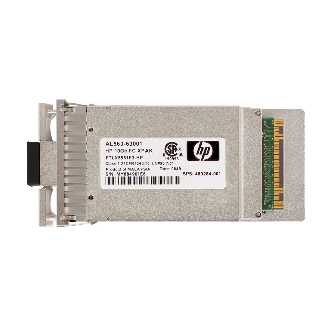 View HP 10GB Short Wave FC XPack SFP information