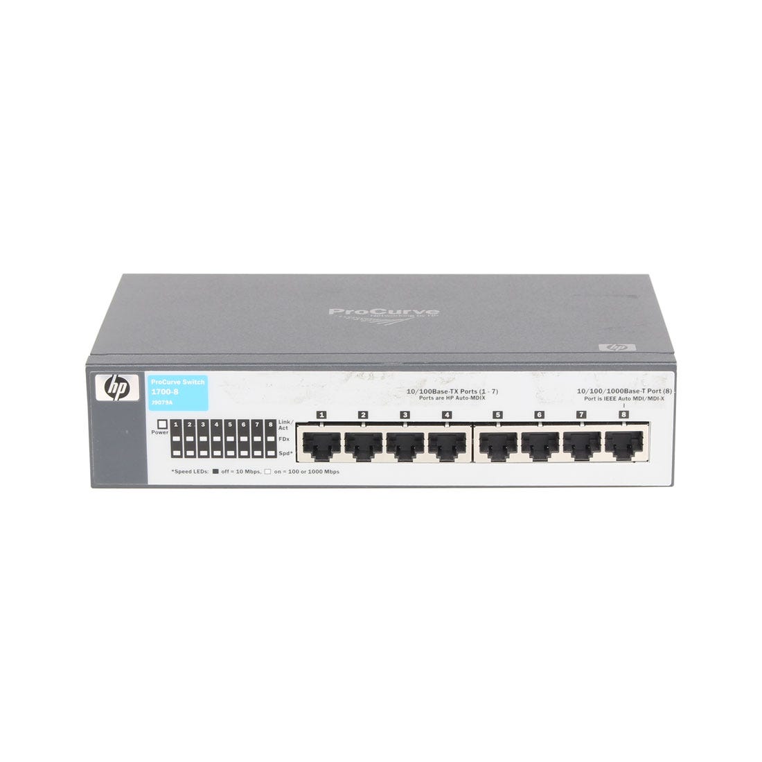 HP ProCurve J9079A 1700-8 External Switch Managed 10/100/1000 w/ AC adapter 