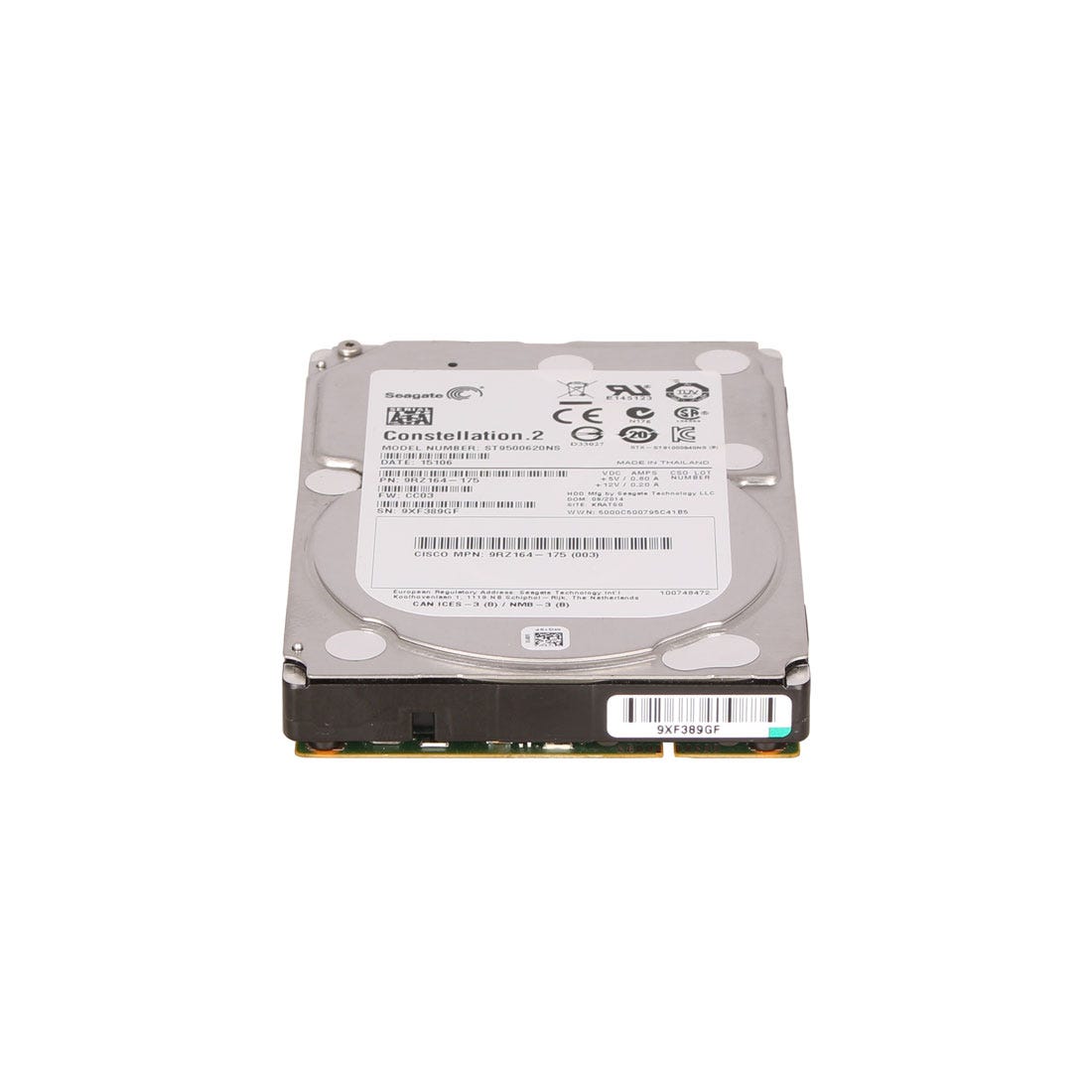 View Seagate 9RZ164080 500GB 72K 6G 25inch SATA HDD information