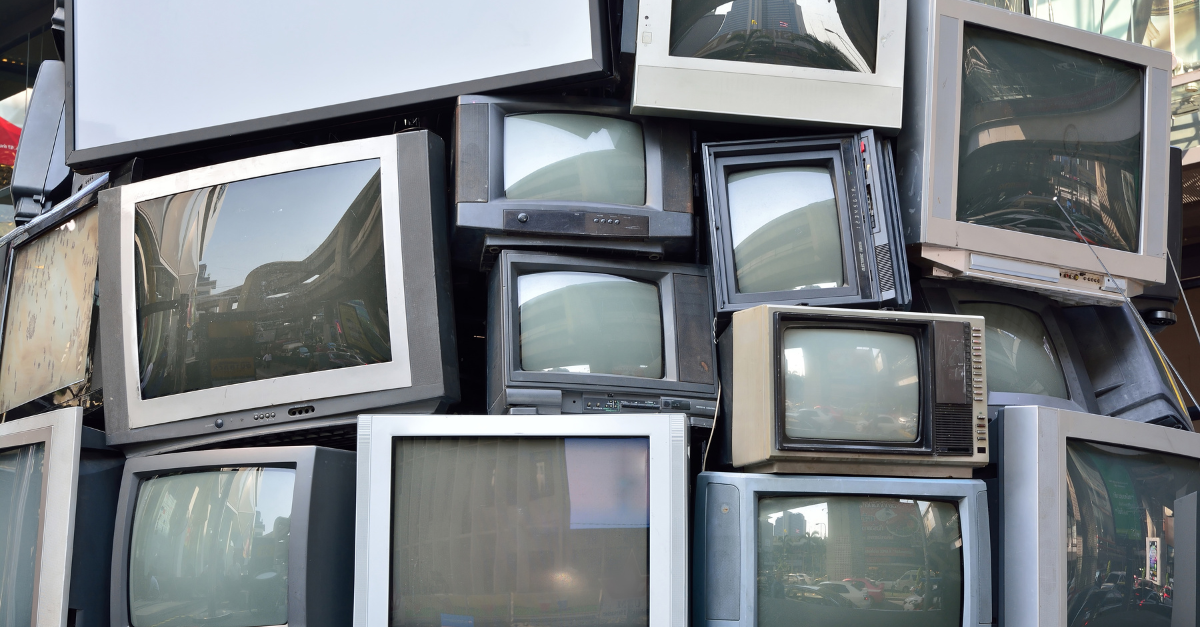 Discarded TVs An image of discarded TVs